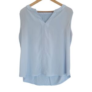 New York & Company Top Womens Large L Light Blue V-Neck Sleeveless